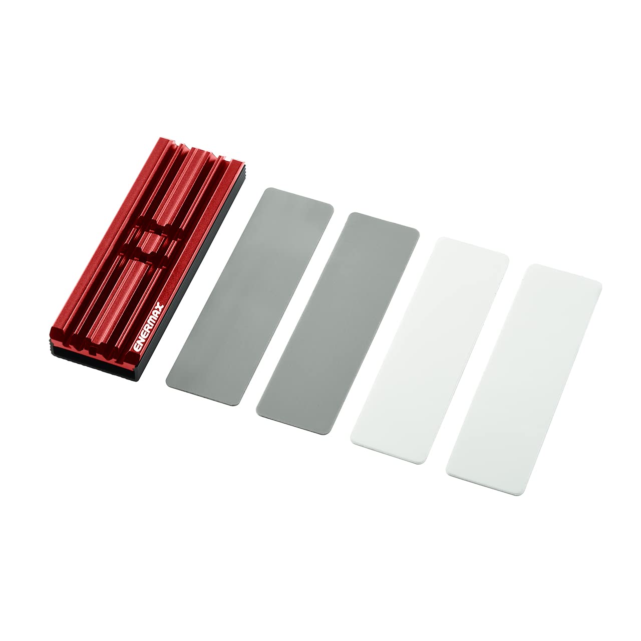 Enermax M.2 2280 Nvme Ssd Heatsink, Double Sided Heat Sink, With Thermal Silicone Pad For Pc / Ps5 Cooling, Red