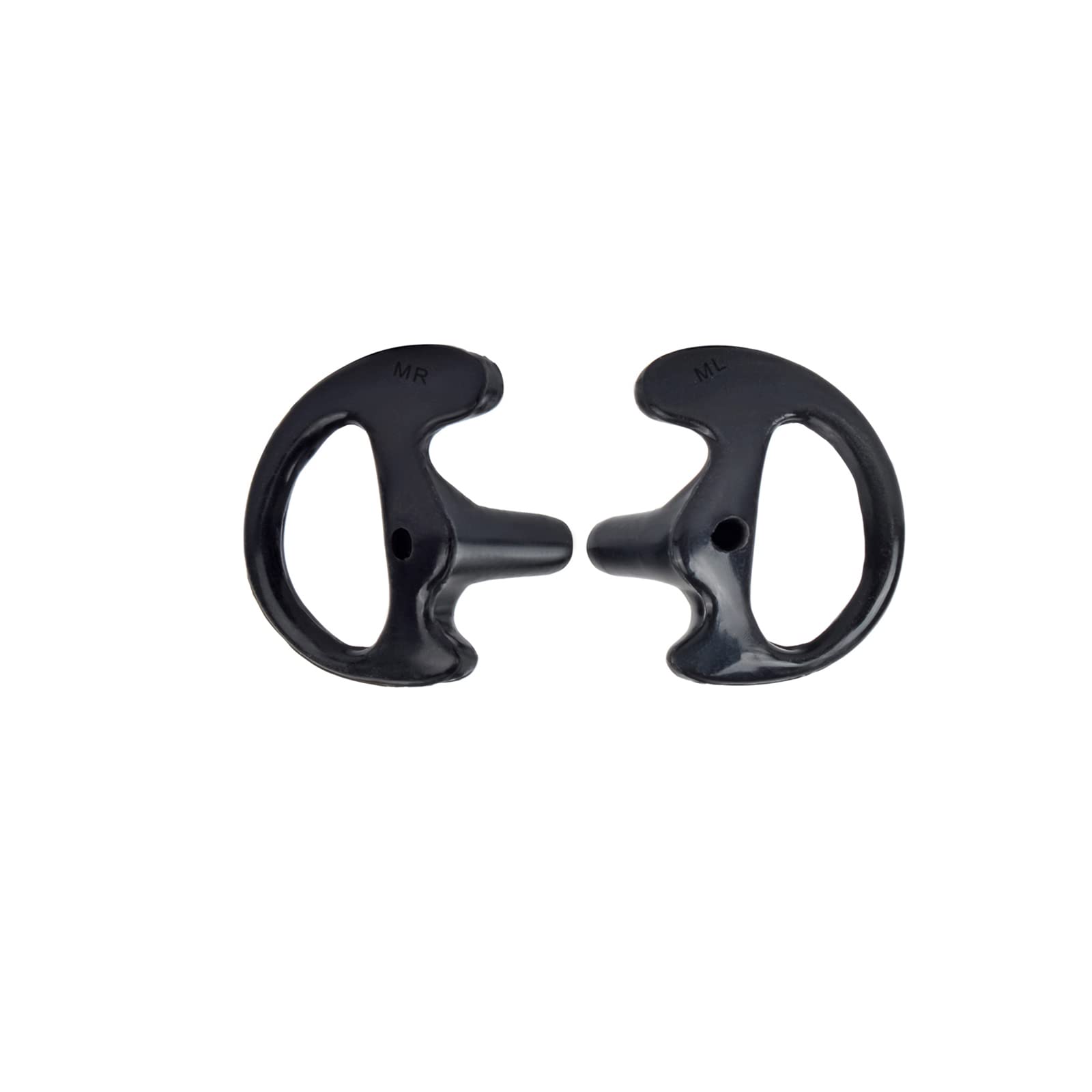Hys 5 Pairs Black Medium Soft Silicone Ear Buds Flexible Ear Insert Earmold Replacement Acoustic Tube Security Ear Pieces/Ear Tips For Two Way Radio Coil Tube Earpiece For Law Enforcement