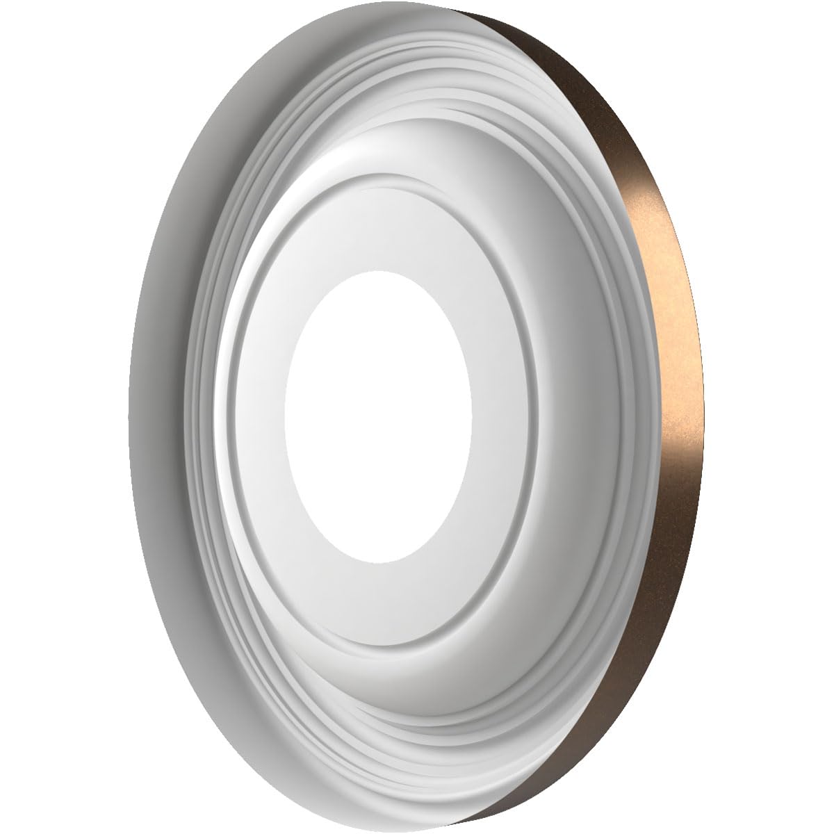 10Od X 3 1/2Id X 1 1/8P Traditional Thermoformed Pvc Ceiling Medallion (Fits Canopies Up To 5 1/2), Metallic Antique Brass