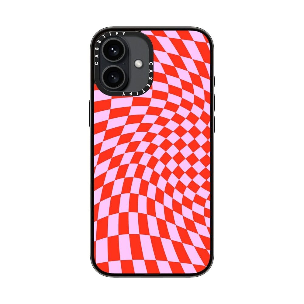Casetify Compact Case For Iphone 16 Plus [Lightweight / 4 Ft. 2X Military Grade Drop Protection/Slim]   Strawberry Checkers   Cl