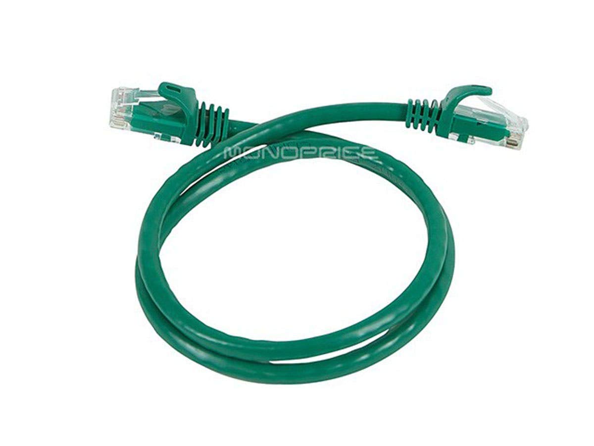 Monoprice Cat6 2Ft Green Patch Cable Utp 24Awg 550Mhz Pure Bare Copper Snagless Rj45 Flexboot Series Ethernet Cable
