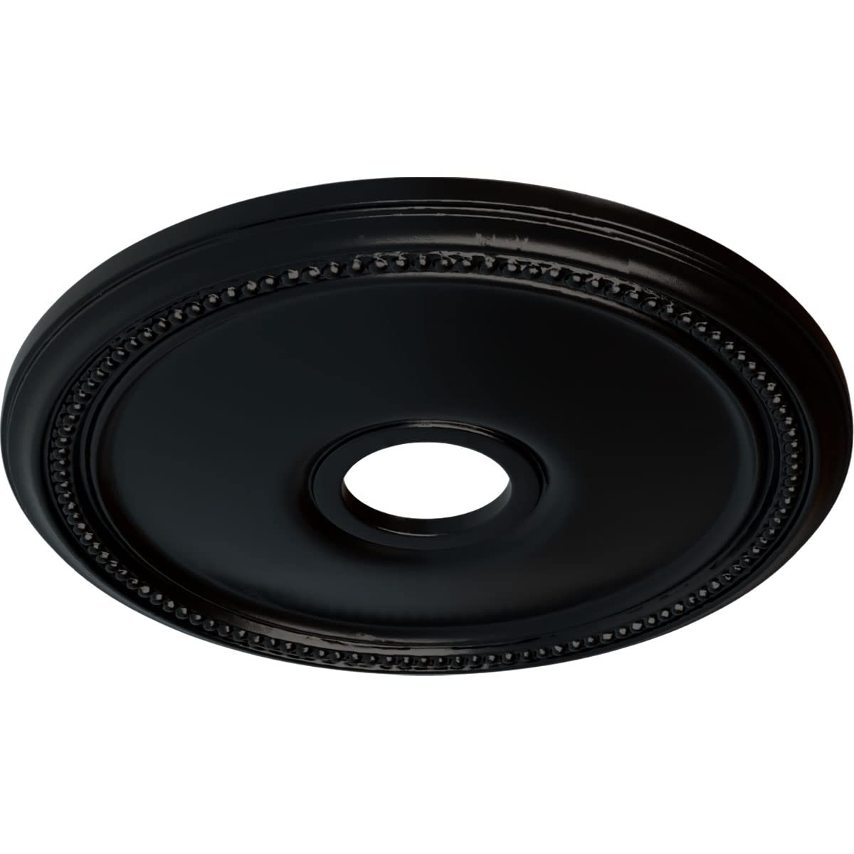 Ekena Millwork Cm18Diblf Diane Ceiling Medallion, 18Od X 3 5/8Id X 1 1/8P (Fits Canopies Up To 5 3/8), Hand-Painted Jet Black