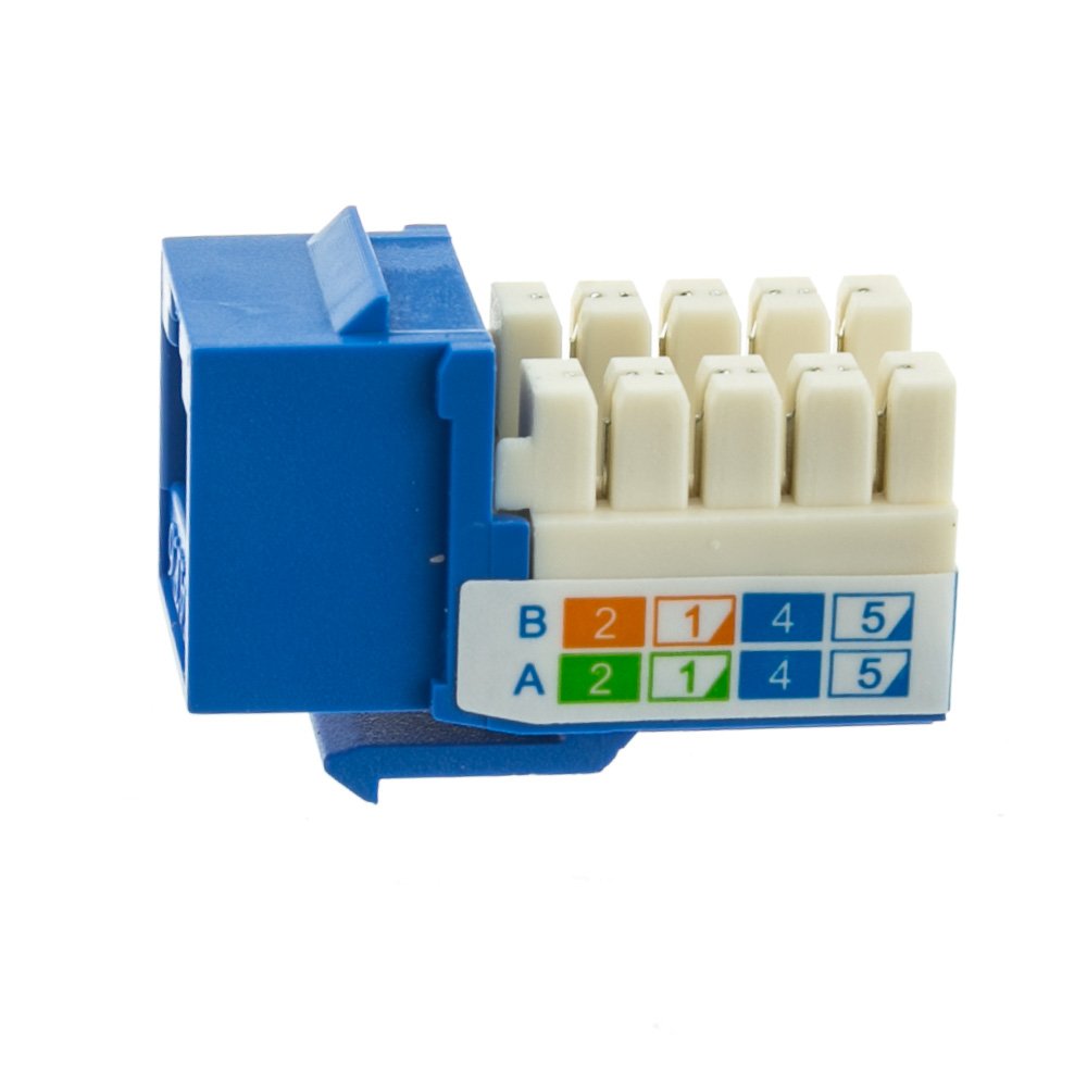 Cablewholesale Cat6 Keystone Jack, Blue, Rj45 Female To 110 Punch Down
