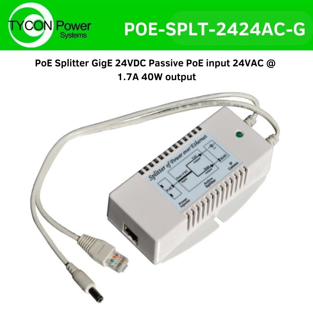 Tycon Systems Poe Splt 2424Ac Poe Splitter   24V Dc Poe Input