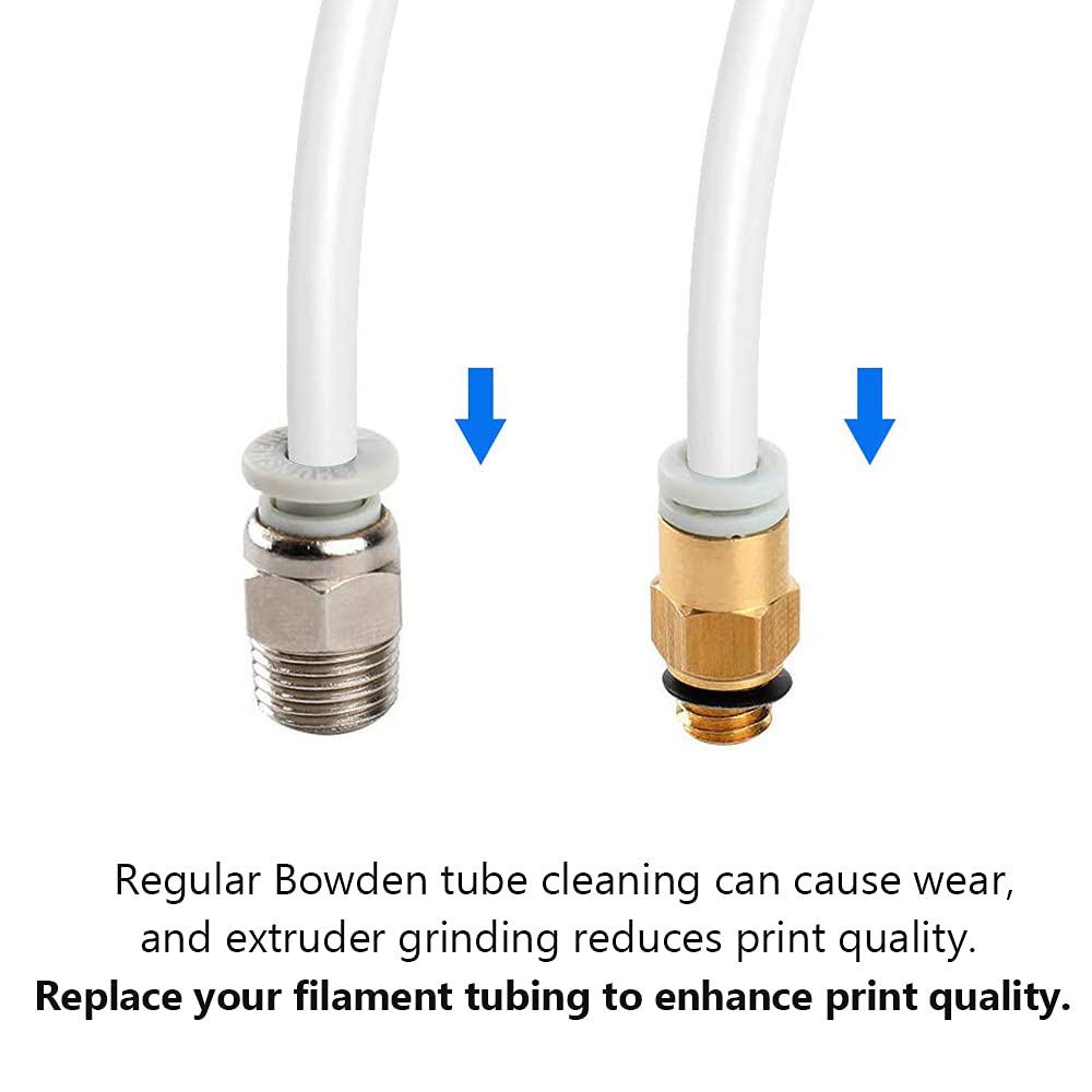 Feelers Ptfe Teflon Tubing, 2Mm Id X 4Mm Od Tube White Connector Teflon Tube For 1.75Mm Filament For Bowden 3D Printer, 3 Meters