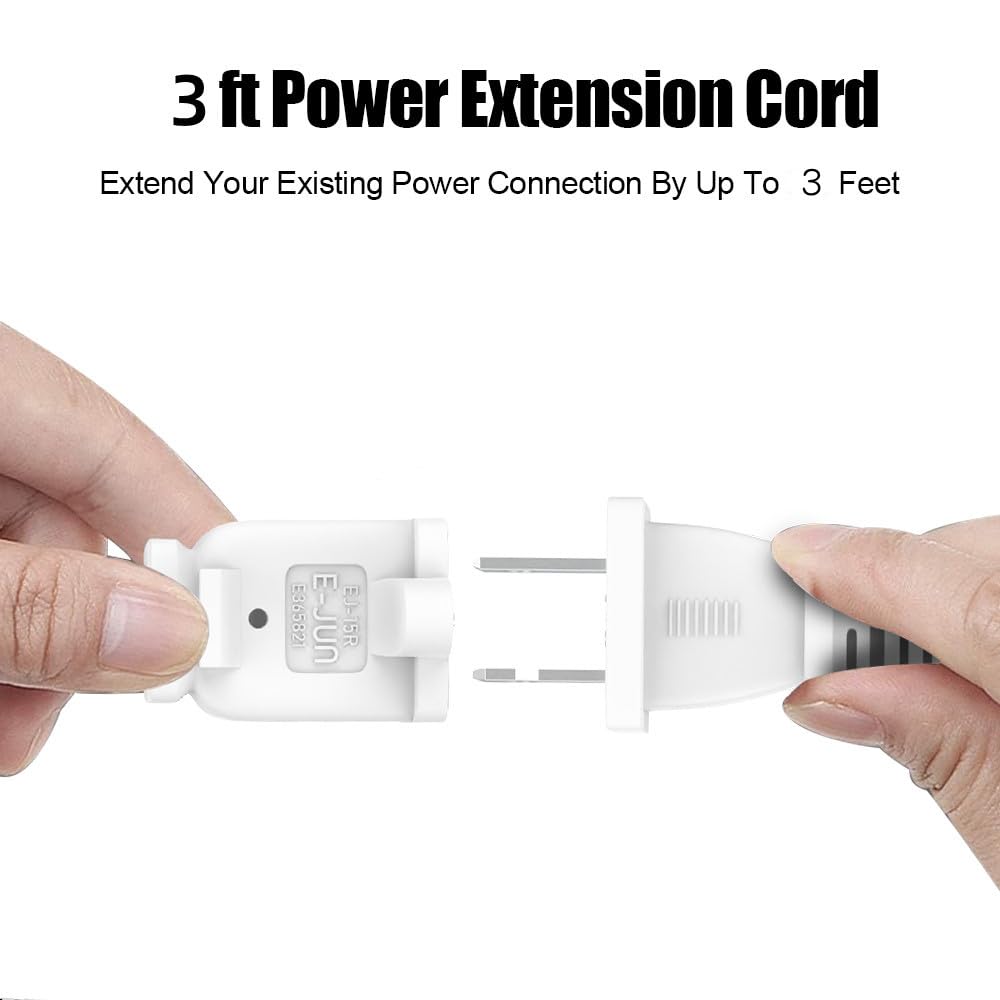 Us 2 Prong Extension Cords 3 Ft 2 Outlet White Extension Cord Cable 125V 10A Male To Female Power Cord For Nema 1 15P To 1 15R