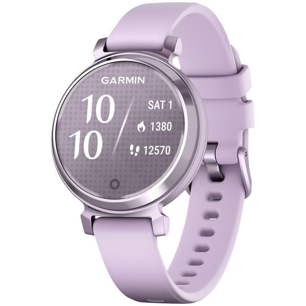 Garmin 010 02839 01 Lily 2 Smartwatch Metallic Lilac With Lilac Silicone Band | Official Usa Partner Model | Bundle With Sport T