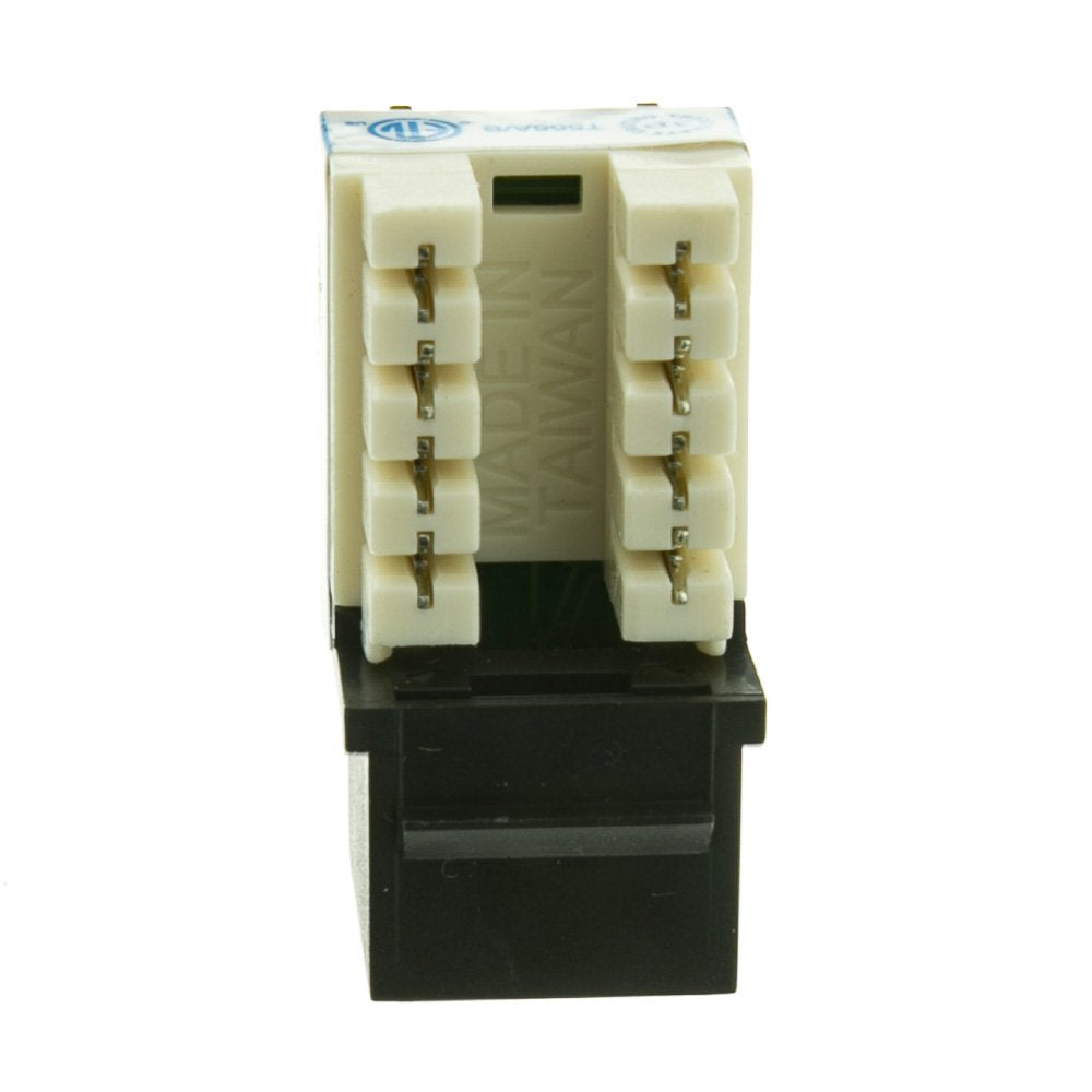 Cablewholesale Cat6 Keystone Jack, Black, Rj45 Female To 110 Punch Down