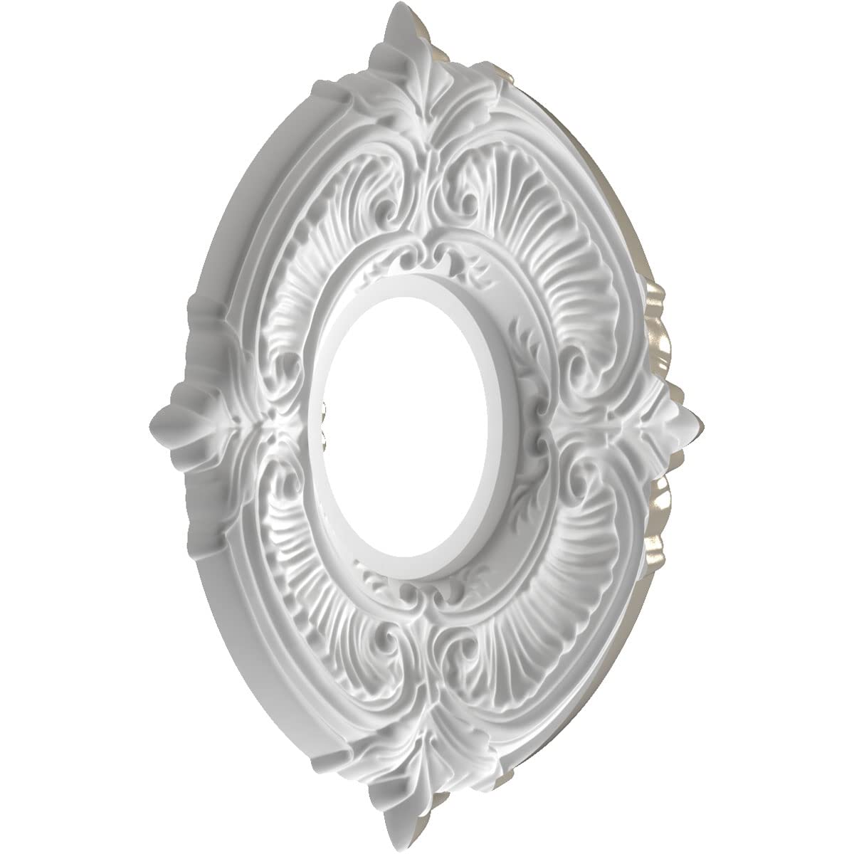 Ekena Millwork Cmp10Atbcr Attica Thermoformed Pvc Ceiling Medallion (Fits Canopies Up To 4 1/8), 10Od X 3 1/2Id X 3/4P, Bright C
