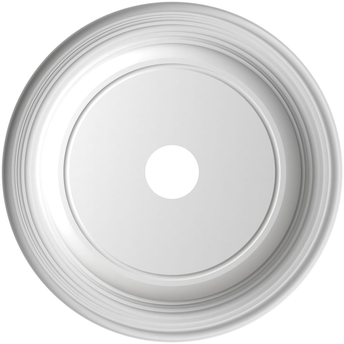 Ekena Millwork 22Od X 3 1/2Id X 1 1/2P Traditional Thermoformed Pvc Ceiling Medallion (Fits Canopies Up To 13 1/2), Metallic Bla