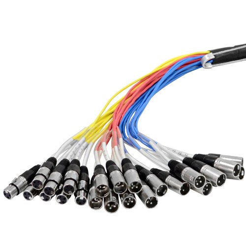 Seismic Audio - Saxq-16X8X25 - 16 Channel 25 Xlr Snake Cable With Xlr And 1/4 Returns On The Box