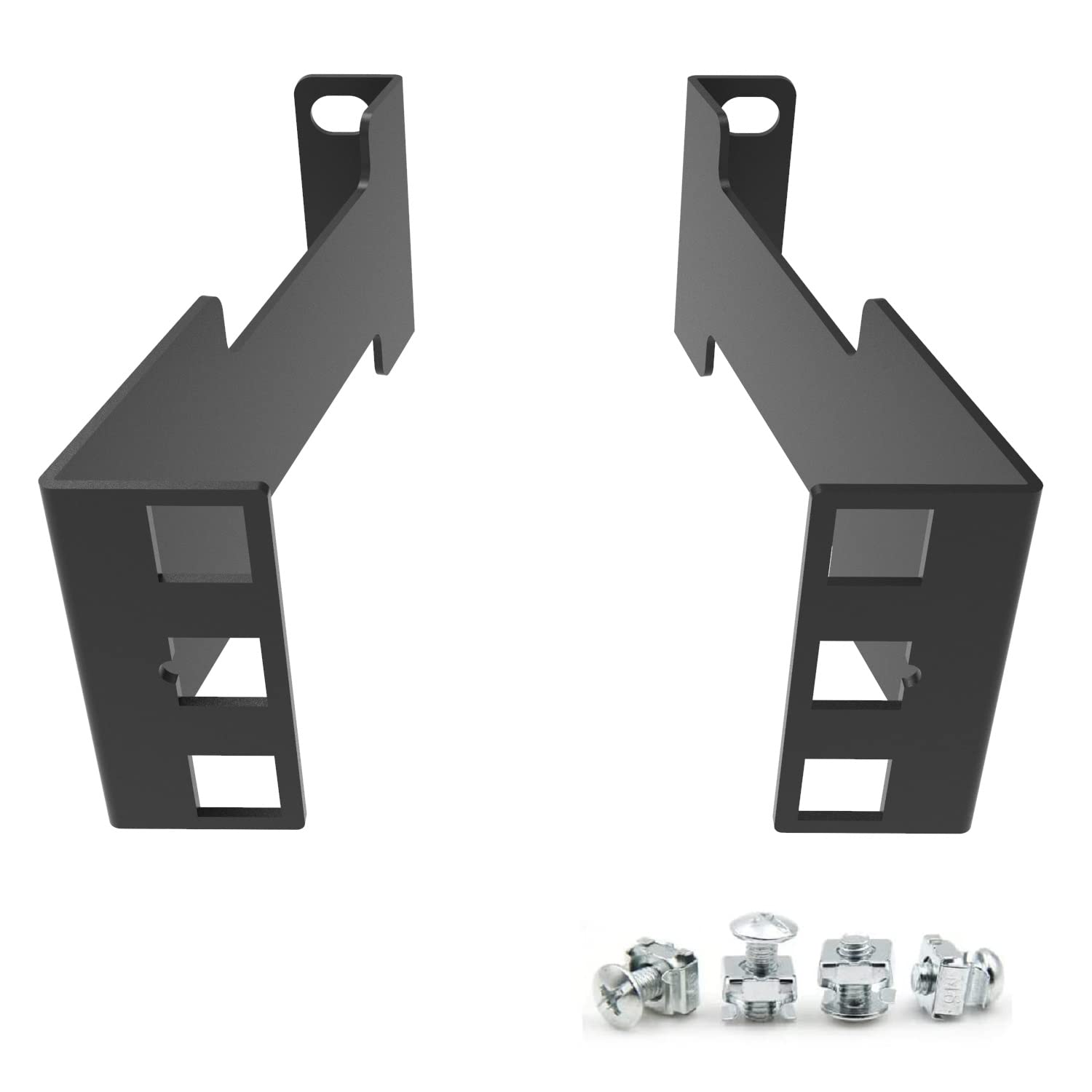 Jingchengmei 1U Server Rack Depth Extender   4 Inch/10 Cm Deep  Recessed Rack Mount Adapter Kit For Network Rack (1Uexb)
