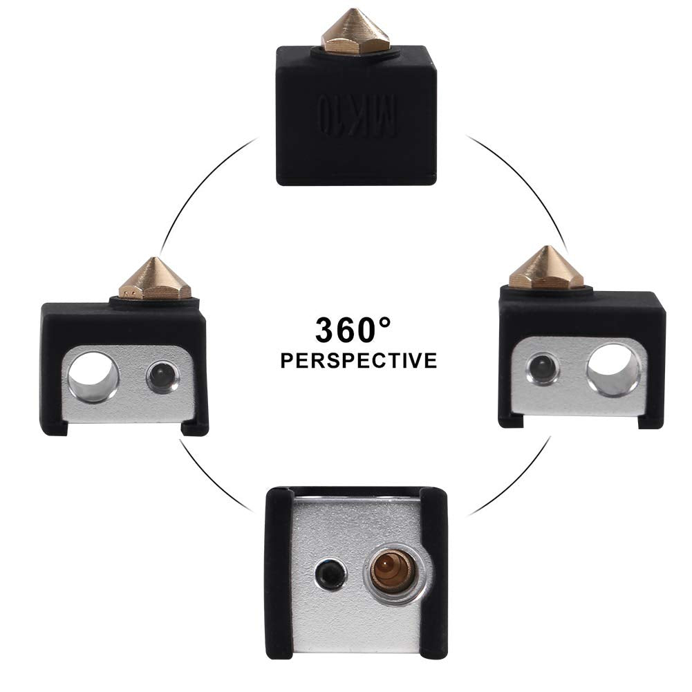 3D Printer Mk10 Silicone Socks, Aokin 3 Pcs Mk10 Heater Block Silicone Cover For Wanhao Duplicator I3 Makerbot 2 Qidi Tech Flash