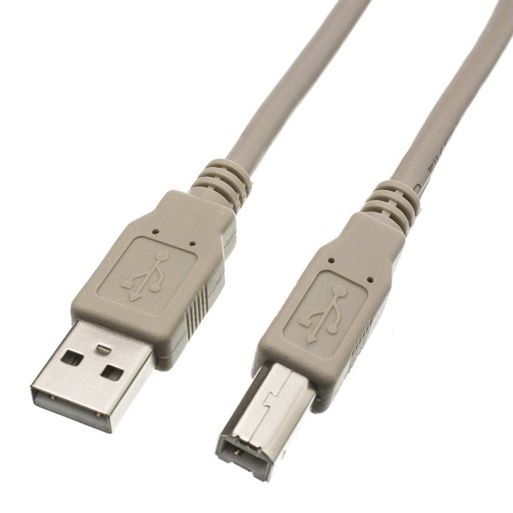 Cablewholesale 6 Feet Usb 2.0 Printer/Device Cable, Beige, Type A Male/Type B Male Plug, A Male To B Male High Speed Usb Cable,