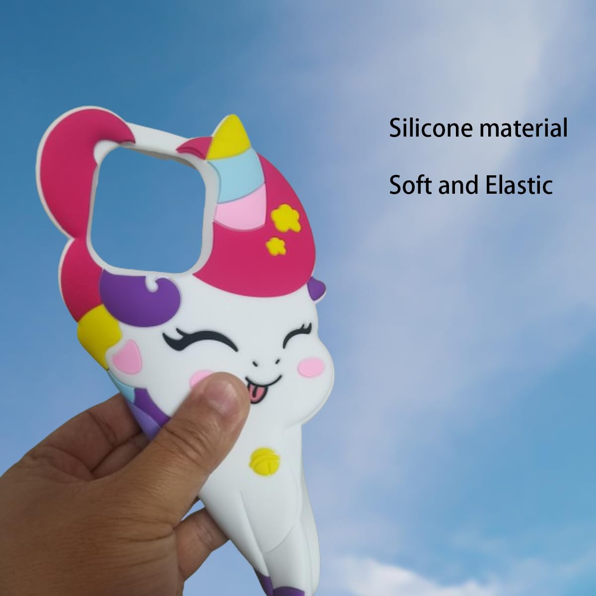 Wifantien 3D Cute Unicorn Soft Case For Iphone 14 Pro 6.1 Inch 2022,3D Cute Cartoon Kawaii Fashion Character Unicorn Horse Shape
