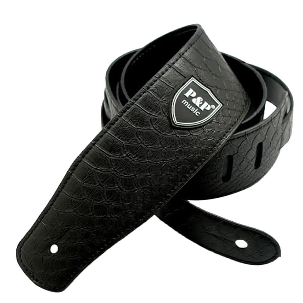 Enakshi (LABEL) Creations Durable PU Leather Strap Belt for Guitar Bass BlackMusical Instruments & Gear|Guitars & Basses|Parts &