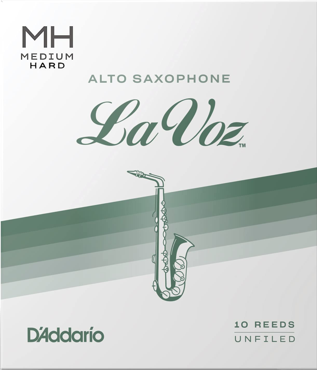 D'Addario La Voz Alto Sax Reeds   Alto Saxophone Reeds   Rjc10Mh   Unfiled Cut   Medium Hard   10 Pack