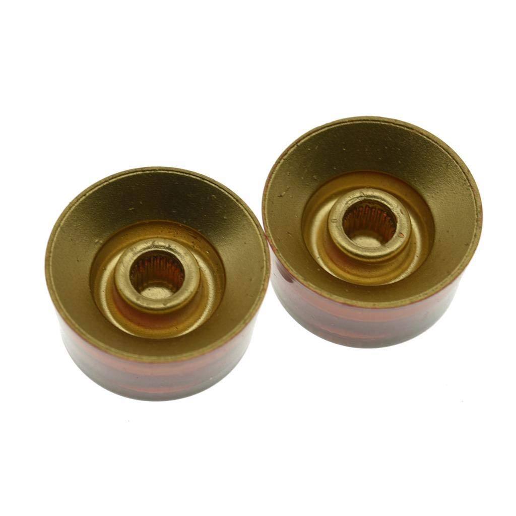 Dopro 2Pcs Usa(Imperial) Lp Guitar Speed Dial Knobs 24 Fine Splines Control Knobs For Usa Les Paul/Cts Pots Amber