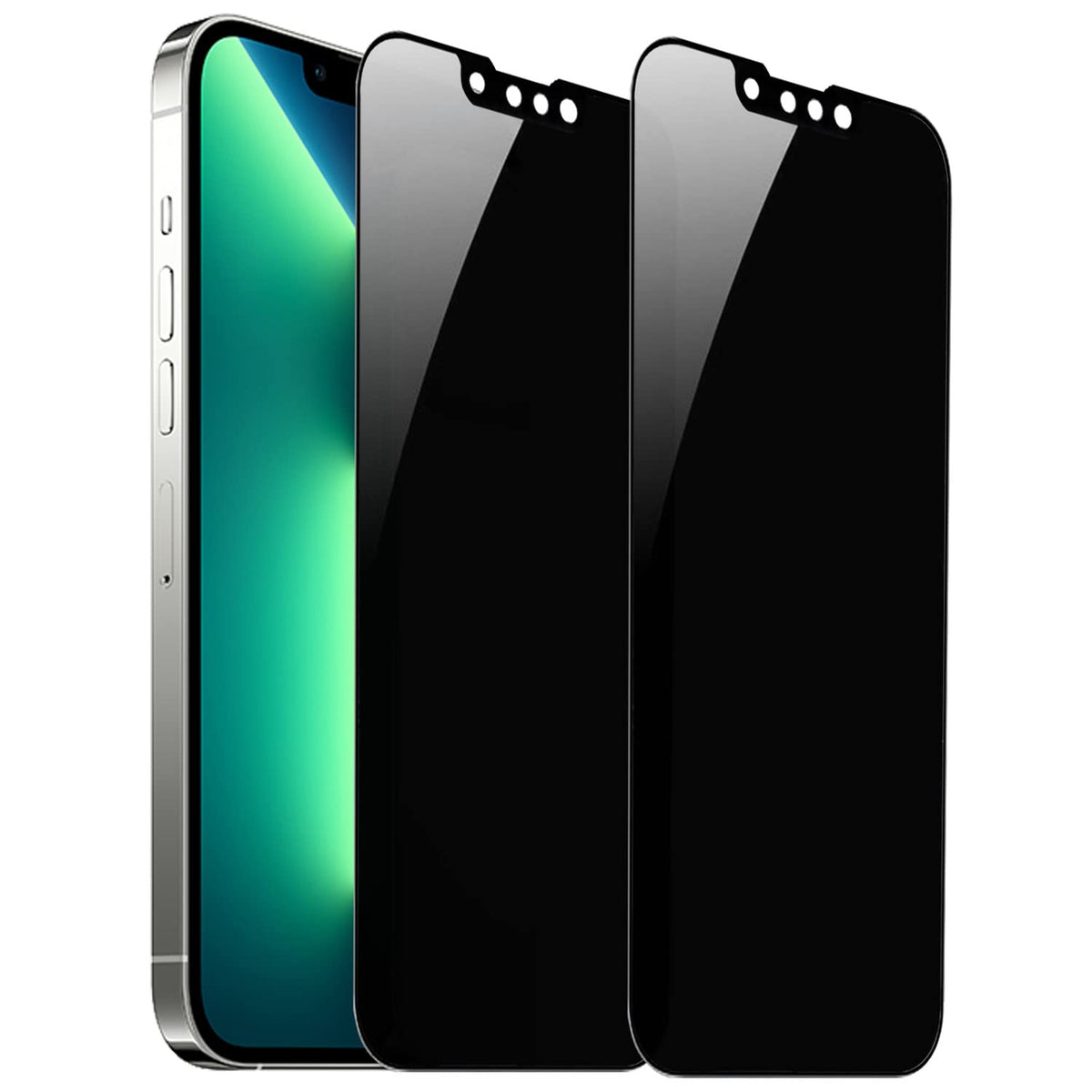 Bwedxez 2 Pack 360 Degree Privacy Tempered Glass Suit For Iphone 14 Plus/Iphone 13 Pro Max Anti Spy 4 Directions Screen Protecto