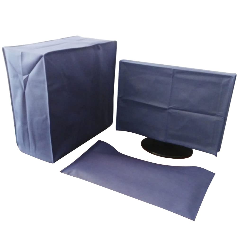 3Pcs Computer Dust Cover Set Monitor + Keyboard+ Computer Host Pc Dust Proof Computer Covers Case Computer Dust Cover For Deskto