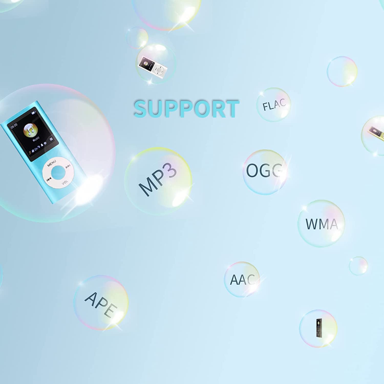 Mp3 Player, Portable Lossless Sound Slim Mp3 Music Player With Earphone, 1.8 Inch Lcd Screen Digital Music Player, (Memory Card