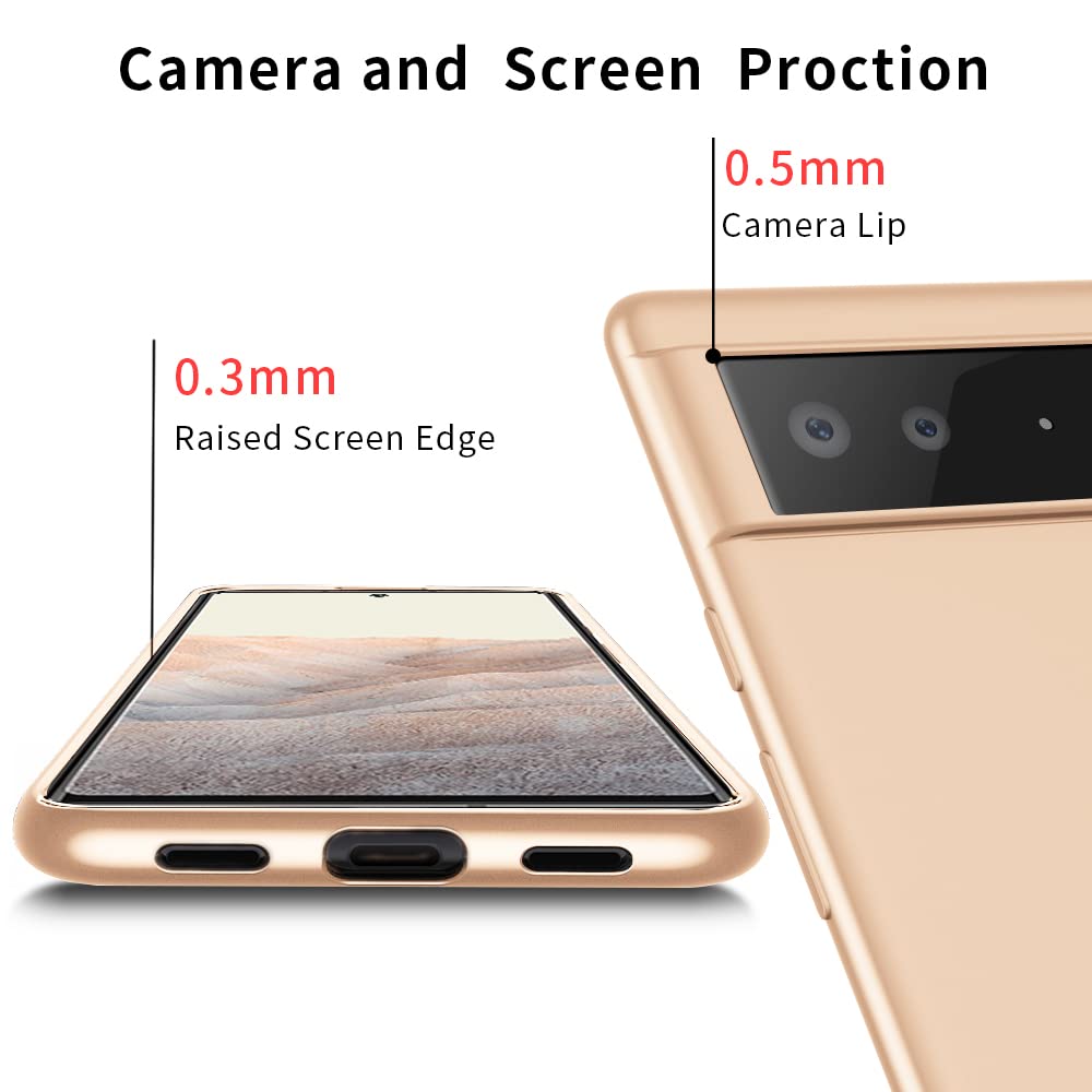X-level Google Pixel 6 Pro Guardian Series Ultra-Thin Slim Fit TPU Phone Case Gold