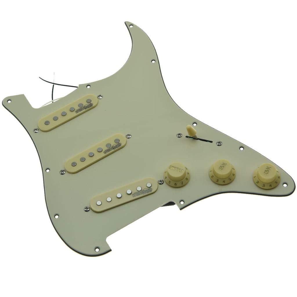 KAISH Aged White Loaded Electric Guitar Pickguard Prewired Pickguard with Wilkinson Pickups for USA/Mexico FD Stratocaster