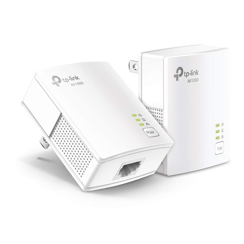 TP-Link Powerline Ethernet Adapter Starter Kit - AV1000 Gigabit Port, Plug&Play, Ethernet Over Power, Nano Size, Ideal for Smart