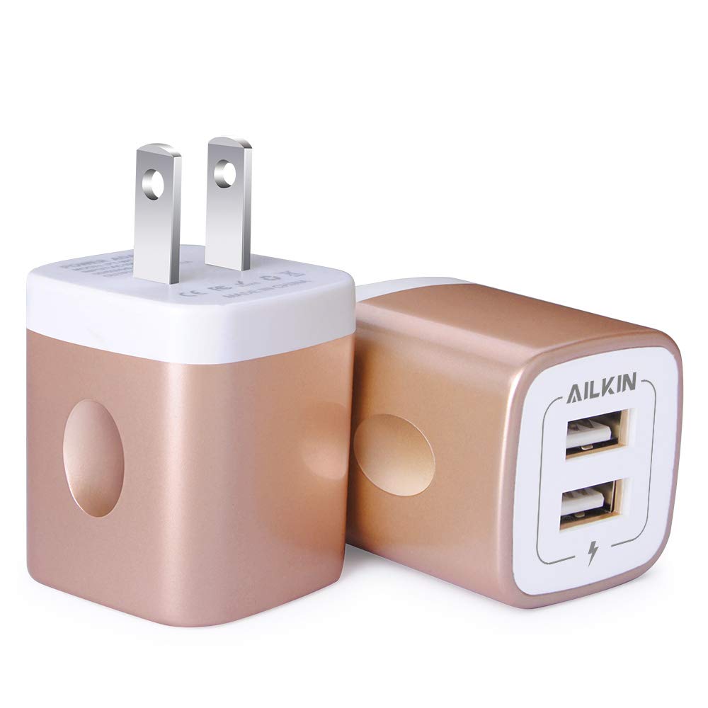 Usb Wall Charger, Charger Block, Ailkin 2.1A Multiport Fast Charge Power Brick Cube Plug Box Base Adapter For Ipad, Iphone, Ipod