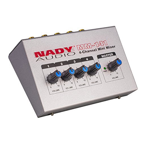 Nady Mm 141 4 Channel Mono Unbalanced Mini Mixer           Inputs & Output     Portable   Battery Powered Or Use Optional Ac Ada