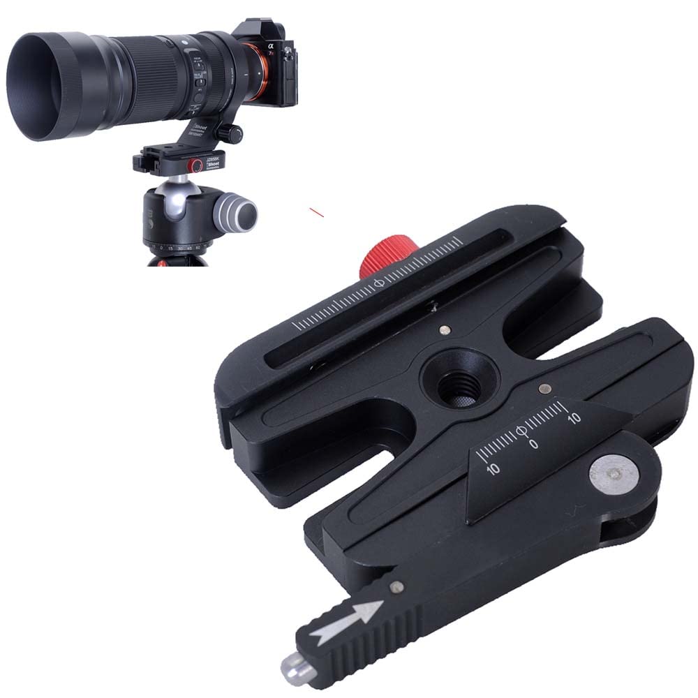 Ishoot All Metal Quick Self Locked Long Lever Clamp Converter Adapter With Knob Fine Tuned, Compatible With Manfrotto 200Pl Plat