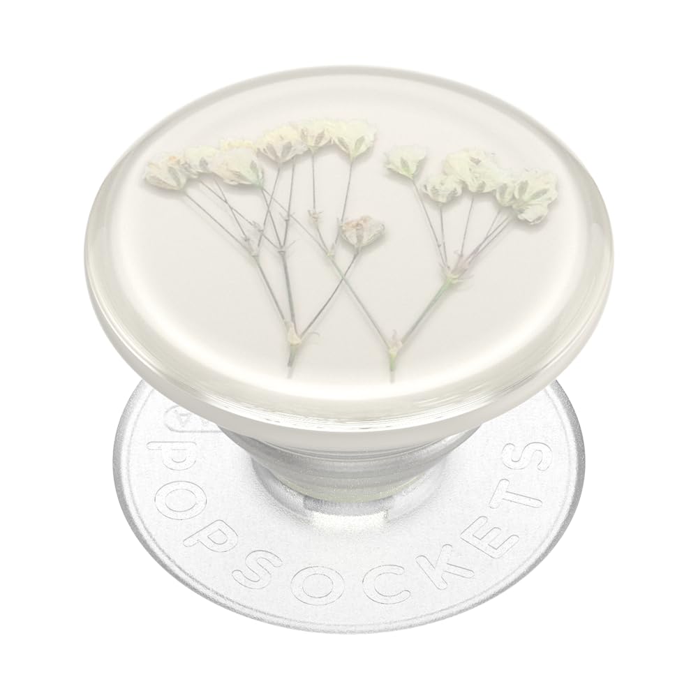 PopSockets Phone Grip with Expanding Kickstand, Adhesive Grip - Pressed Flower Babys Breath