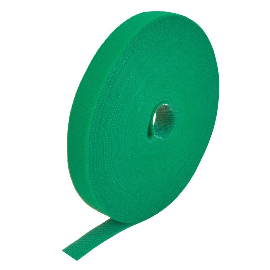 Digitmon 50Ft 0.8'' Width Hook And Loop Fastening Strap Tape Cable Tie Roll (Green)