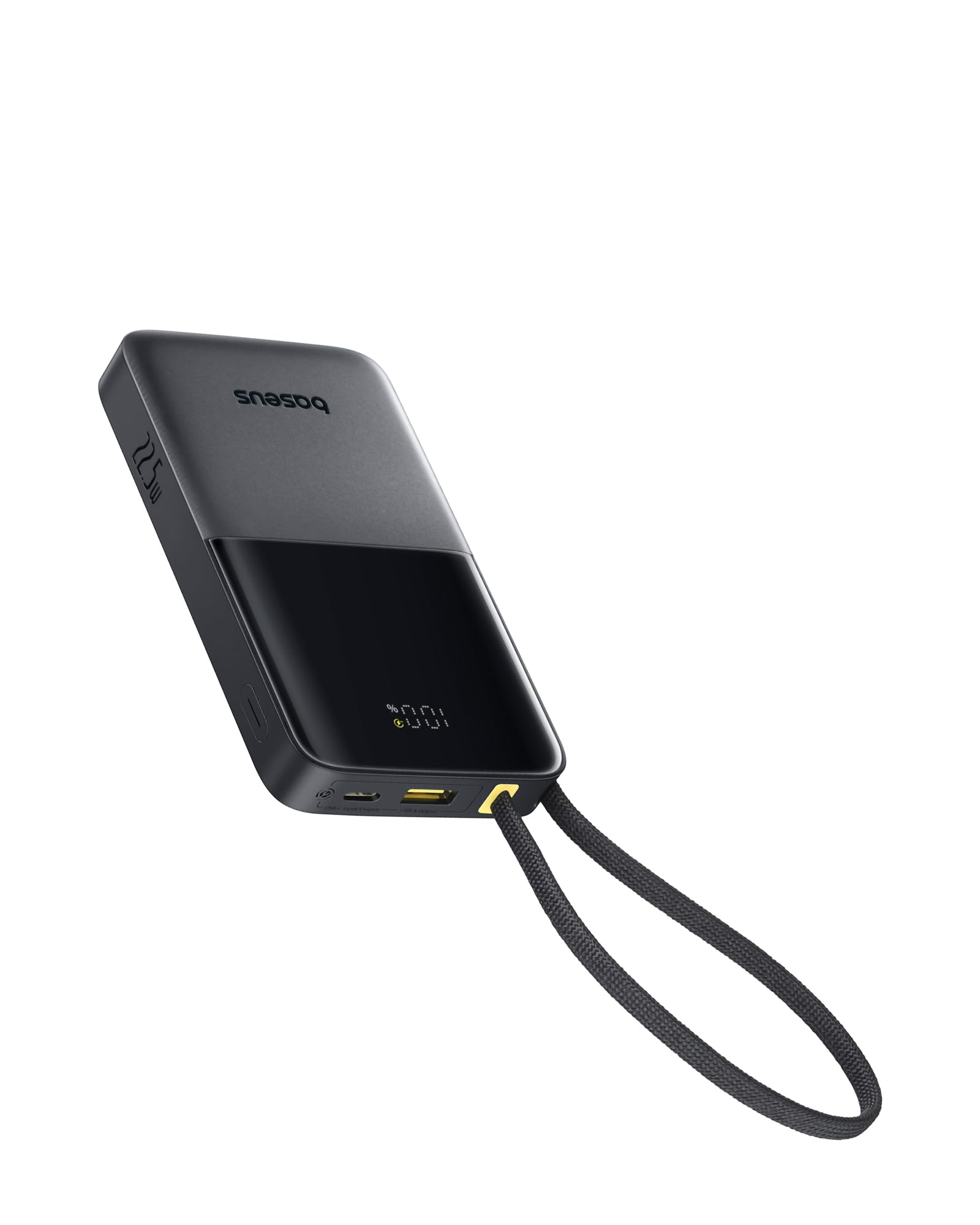 Baseus 10000mAh 22.5W Fast Charging Power Bank, Builtin Braided USBC Cable PD3.0 QC3.0 Portable Charger, Compact Travel Batter