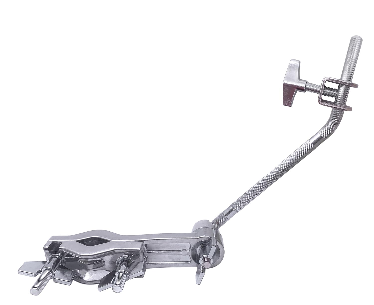 Tuoren Cowbell Mounting Clamp With 30 Degree Bent Arm Drum Set Clamp Percussion Accessory For Cowbell, Jam Blocks, Tambourine