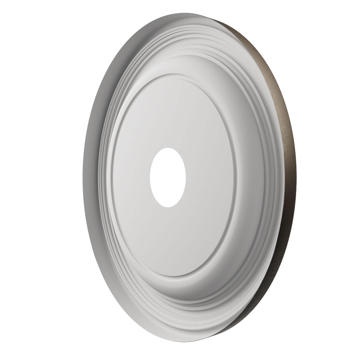 Ekena Millwork 19Od X 3 1/2Id X 1 1/2P Traditional Thermoformed Pvc Ceiling Medallion (Fits Canopies Up To 11 1/2), Metallic Bla