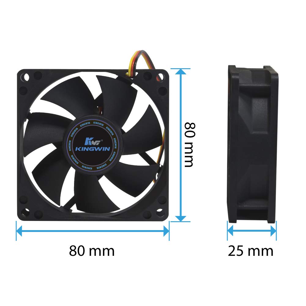 Kingwin 80Mm Silent Fan For Computer Cases, Mining Rig, Cpu Coolers, Computer Cooling Fan, Long Life Bearing, And Provide Excell