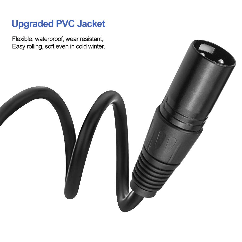Worldlite 6.5Ft Dmx Cable, 10Pcs 2M Dmx Signal Cables Signal Wires, 3 Pin Xlr Male To Female Stage Light Cable With Metal Connec