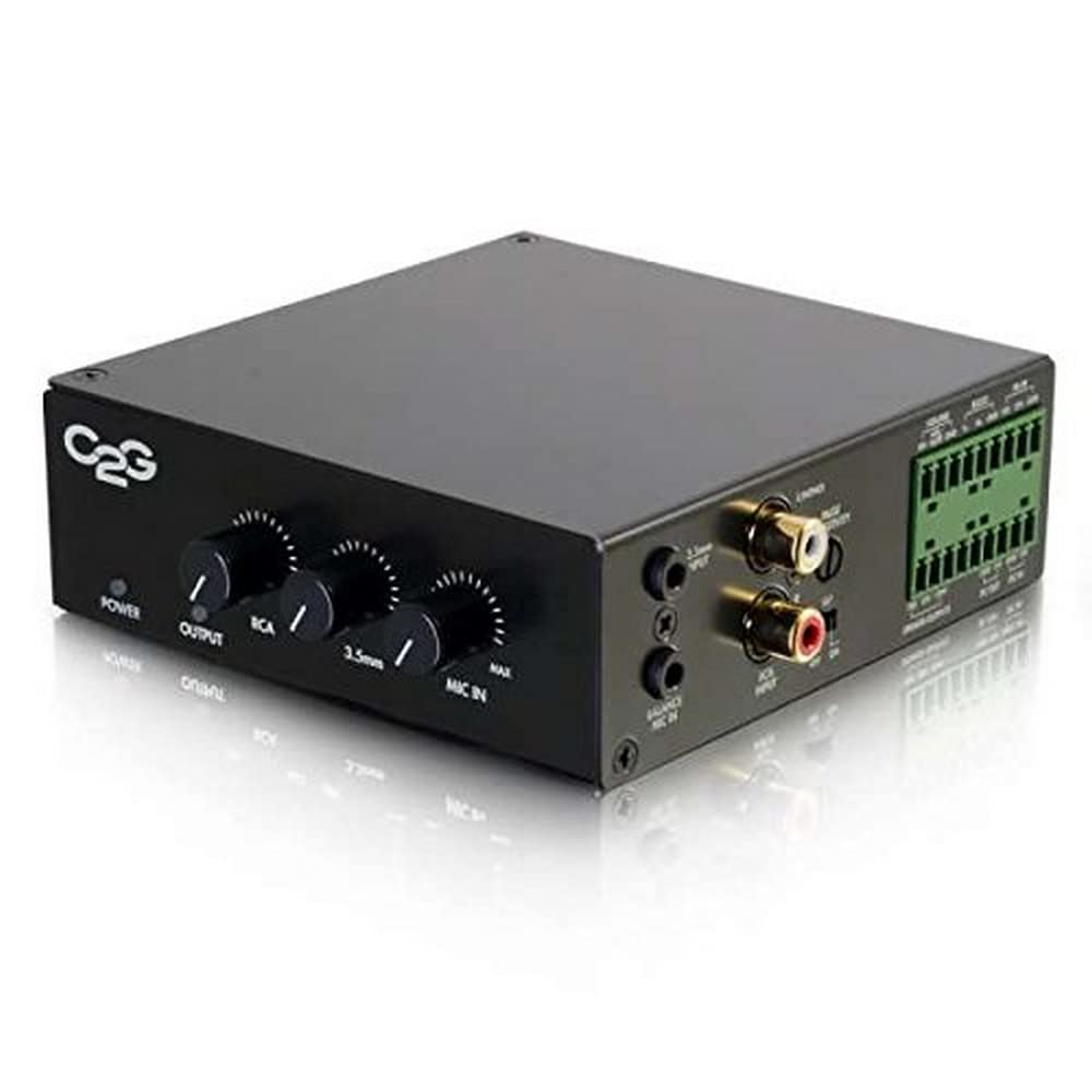 C2G Legrand Audio Amplifier, Black Audio Component Amplifier With Remote Wired Wall Plate Controller, Taa Compliant Amp, 50W Amp