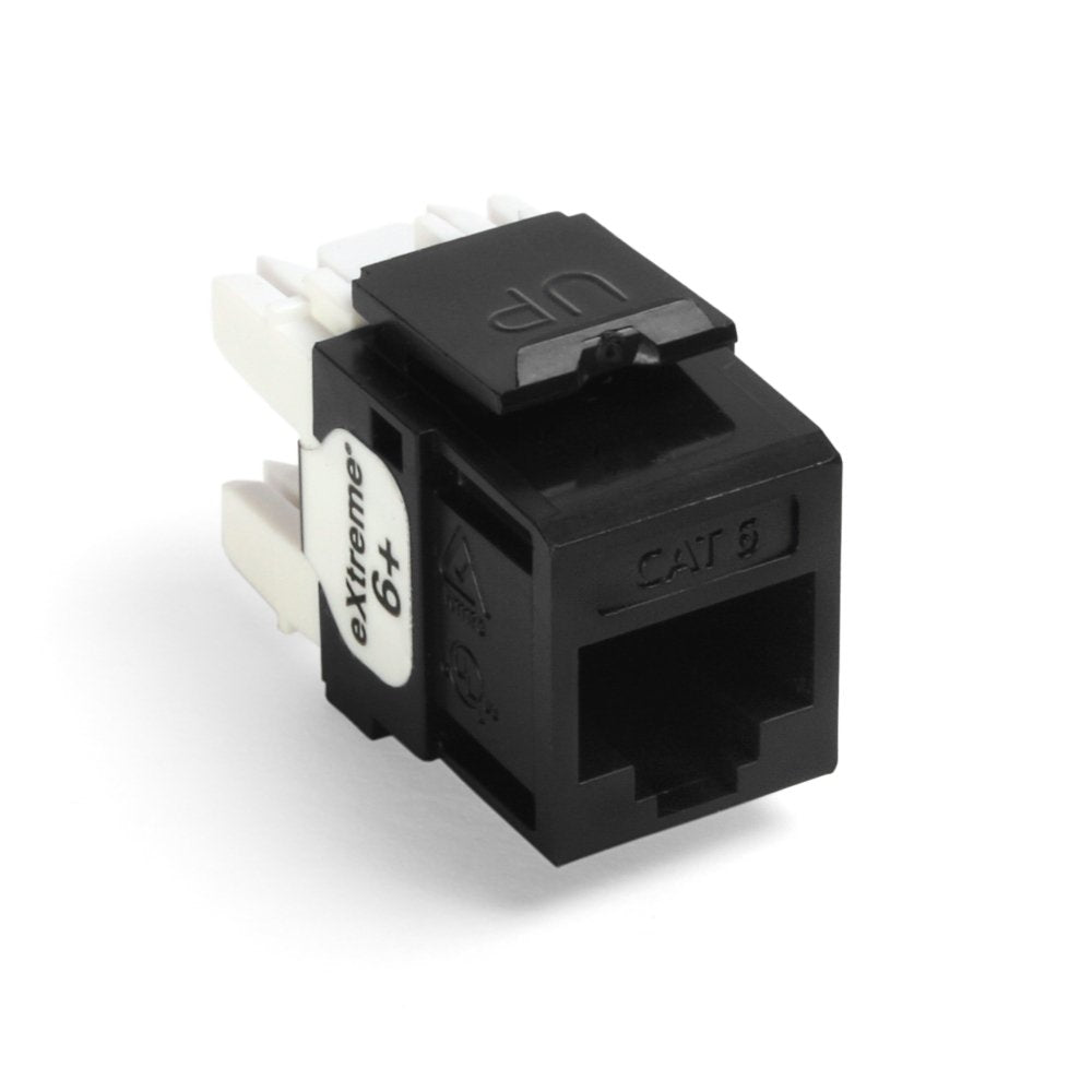 Leviton 61110 BE6 Extreme 6+ QuickPort Connector, CAT 6, Black, 25 Pack
