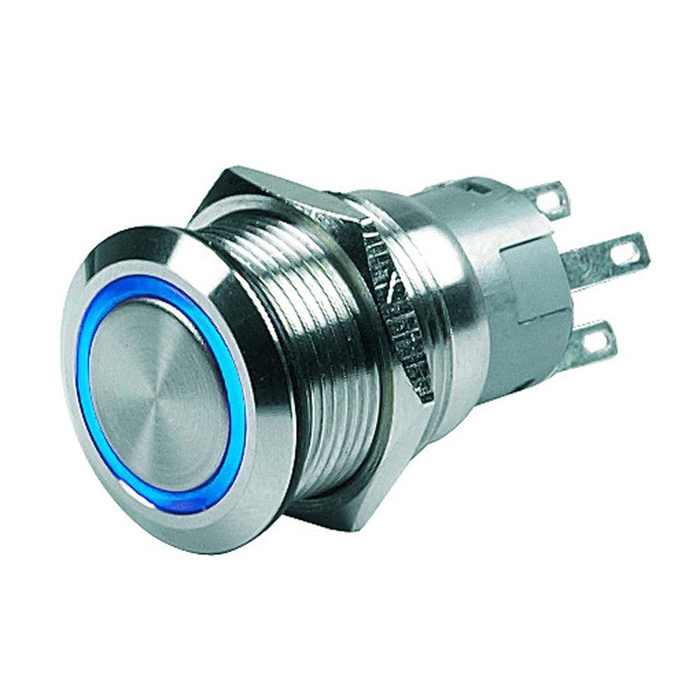 Marinco 80-511-0007-01 Push Button Switch - 24v Latching On/Off - Blue Led