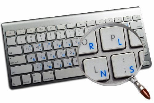 Dvorak Sticky Labels For Keyboard With Blue Lettering Transparent Background Are Compatible With Apple