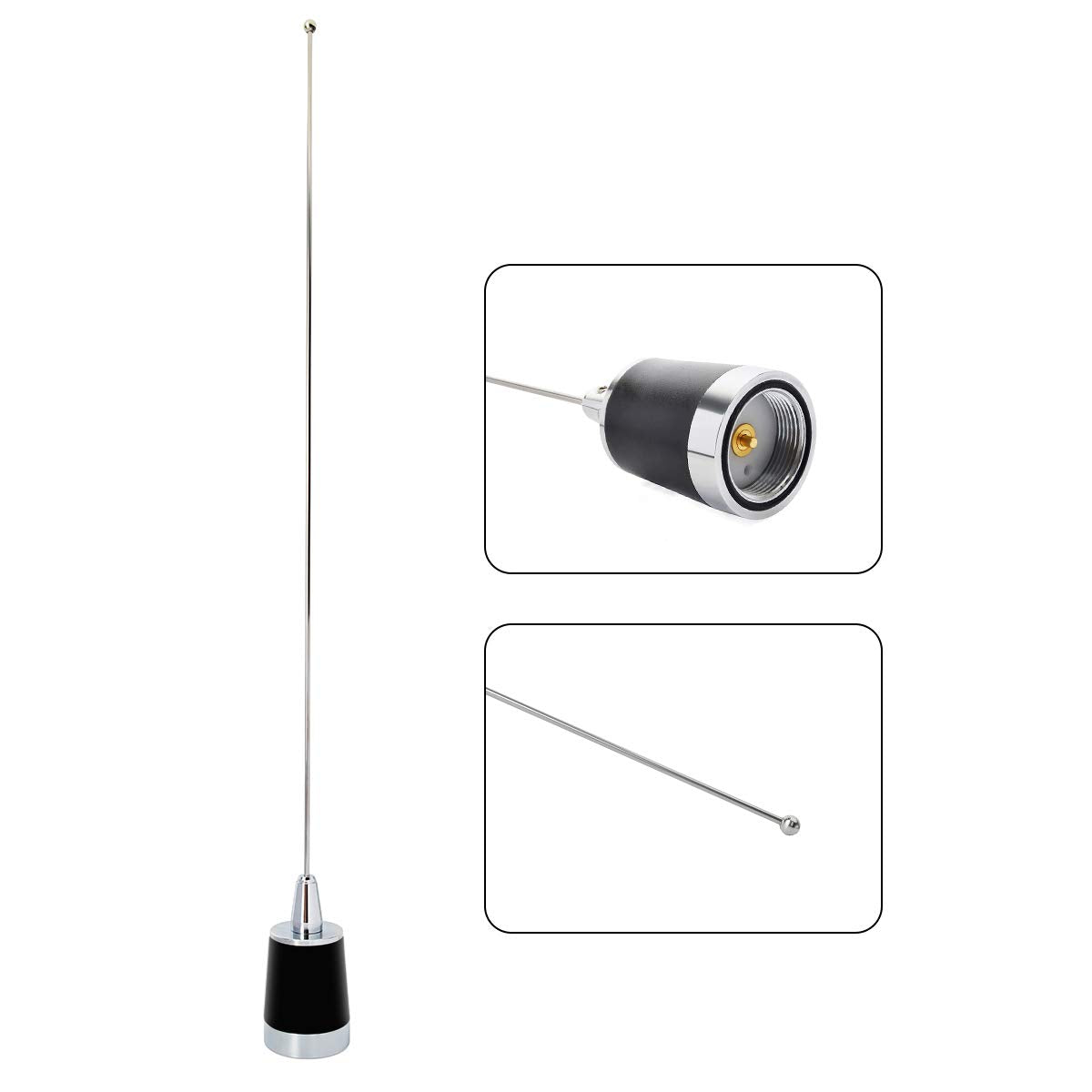 Hys Dual Band Nmo Antenna, 21Inches 2.15Dbi 144/430Mhz 100Watt Whip For Yaesu Motorola Icom Kenwood Mobile Radios Transceiver