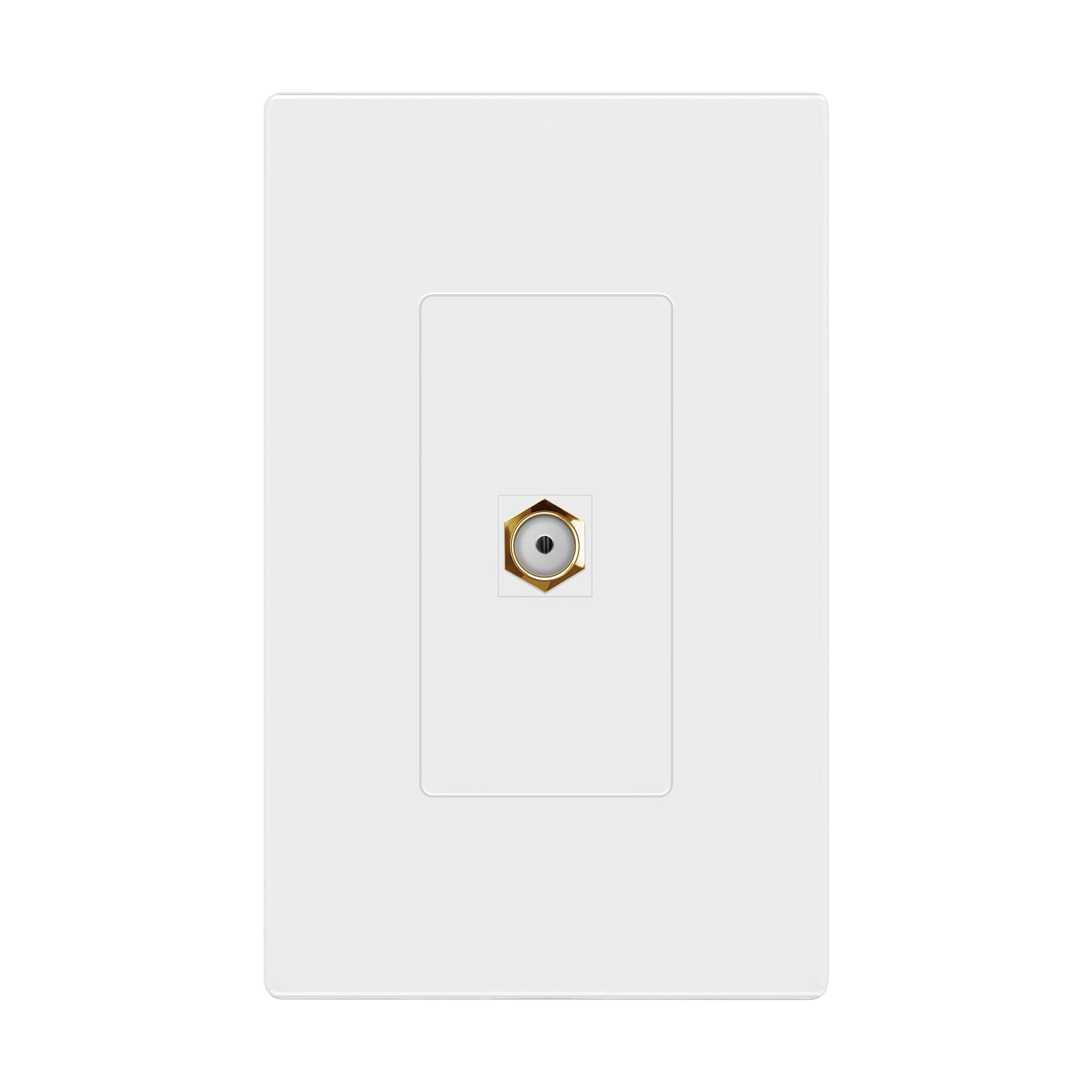 Enerlites Port Screwless Keystone Wall Plate With Gold F Type Coupler Bulkhead Audio/Video Connector, Female, Standard Size 1 Ga