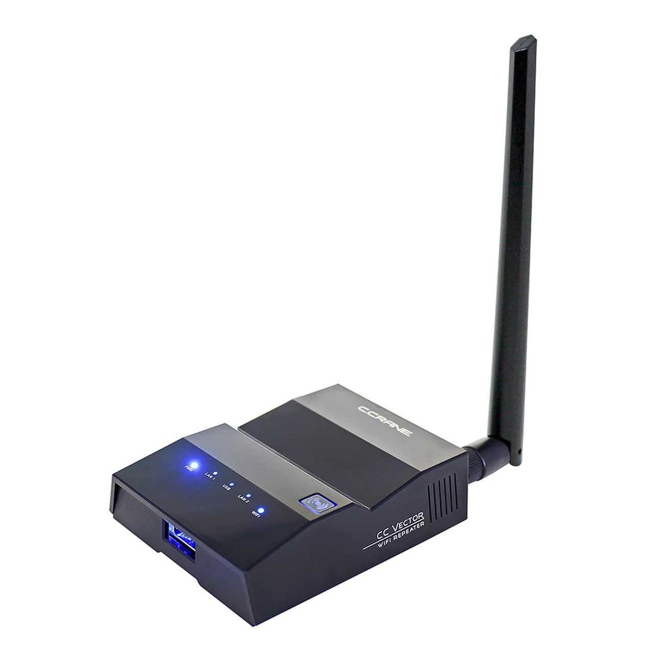 C. Crane Cc Vector Extended Long Range Wifi Receiver System   Works With All Devices   Receives Distant Wifi And Repeats To All Wifi Devices In A New Location 2.4Ghz