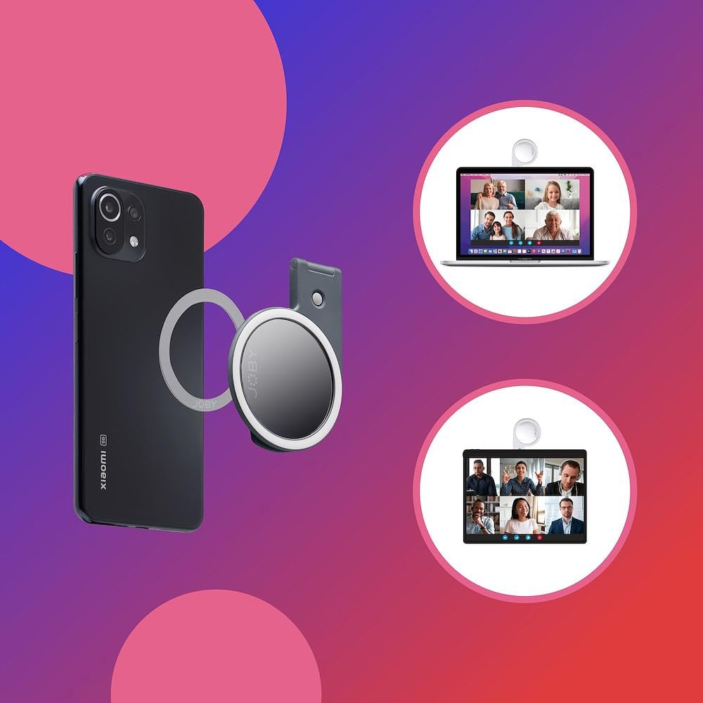 Joby Beamo Ring Light, Compatible With Iphone With Magsafe, Magnetic Led, Usable With Any Smartphone With The Included Sticky Ri