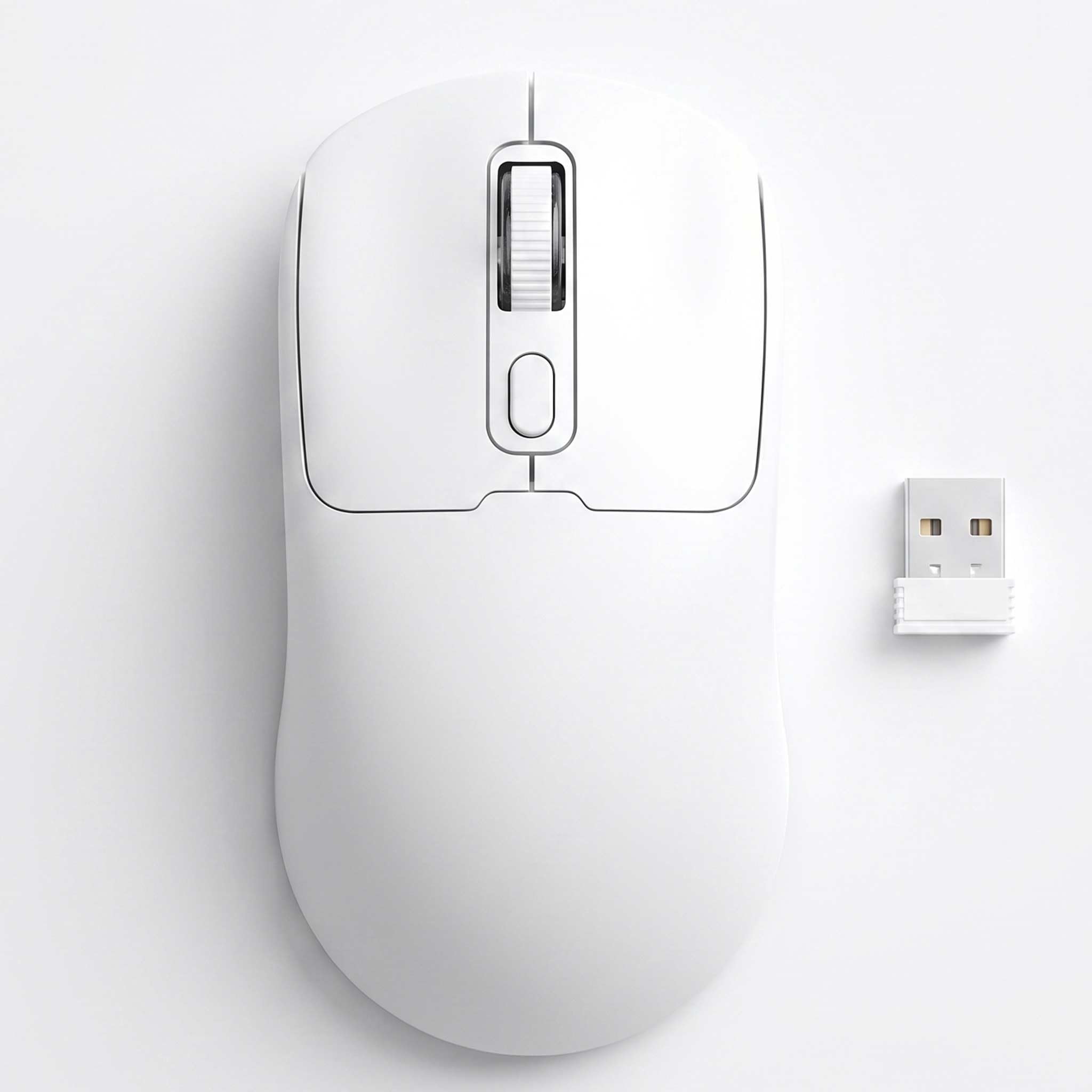 Wireless Mouse, Bluetooth & 2.4G, Silent Click, 3 DPI, Rechargeable White