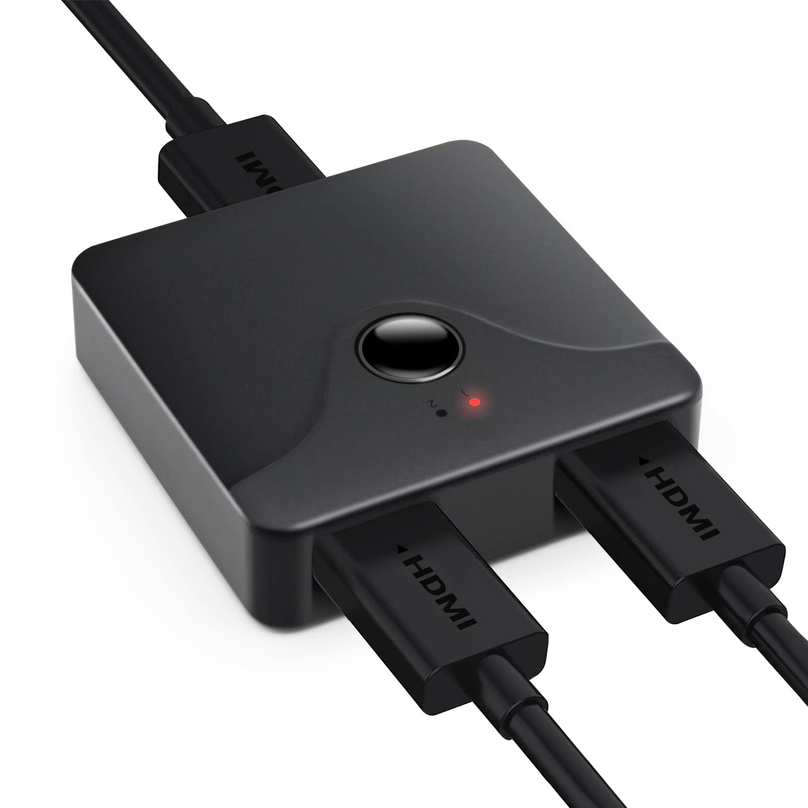 Hdmi Switch 4K@60Hz Splitter, Aluminum Hdmi 2.0 Switcher 2 In 1 Out, Hdmi Splitter 1 In 2 Out, Bi Directional Switch Support 4K