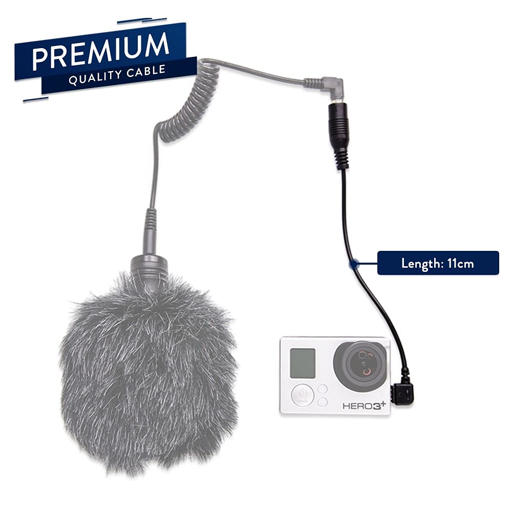 Camdesign 3.5Mm Female To Male 5-Pin Mini Usb Microphone Adapter, Audio Transfer Adapter Cable Cord, Compatible With Gopro Actio