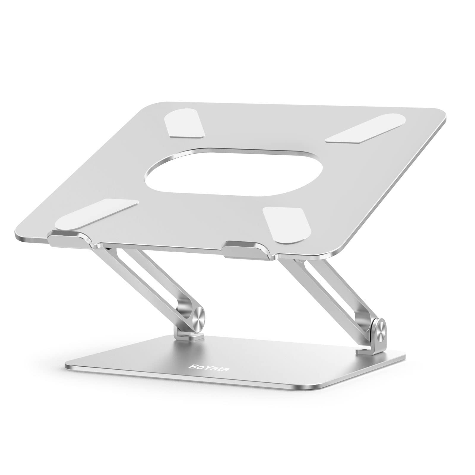 Boyata Laptop Stand, Laptop Holder, Multi Angle Stand With Heat Vent, Adjustable Notebook Stand For Laptop Up To 17 Inches, Compatible For Macbook Pro/Air, Surface Laptop, And So On (Silver)